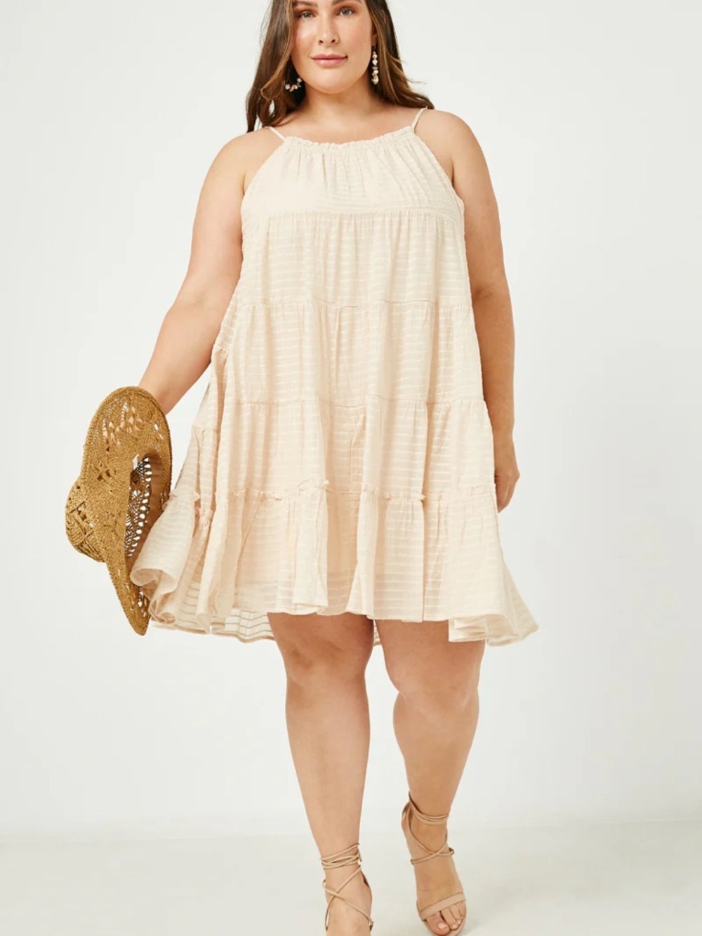 Flowy Cream Tiered Sundress